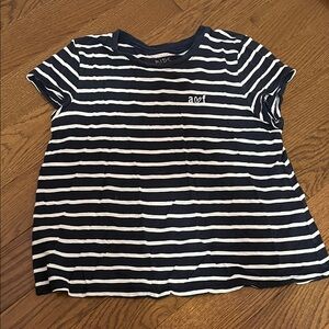 Abercrombie Kids Navy and White Striped Tee